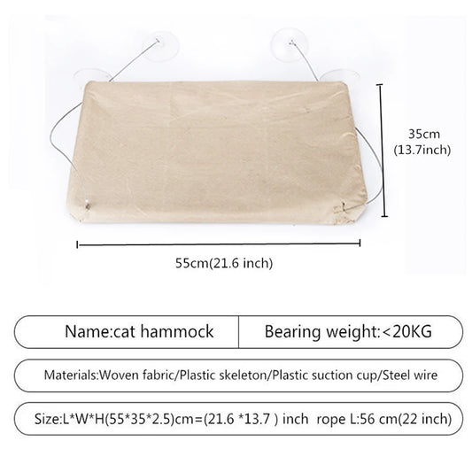 Hanging Cat Bed Pet Cat Hammock Aerial Cats Bed House Kitten Climbing Frame Sunny Window Seat Nest Bearing 20Kg Pet Accessories