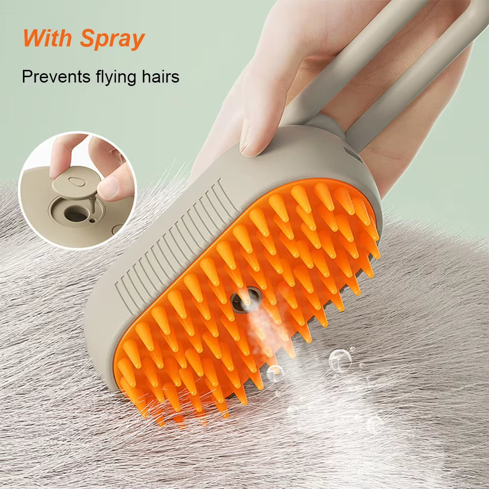 3-In-1 Dog Hair Brush Cat Hair Brush Electric Pet Cleaning Brush Steam Spray Brush Massage Hair Removal Comb anti Flying Brush