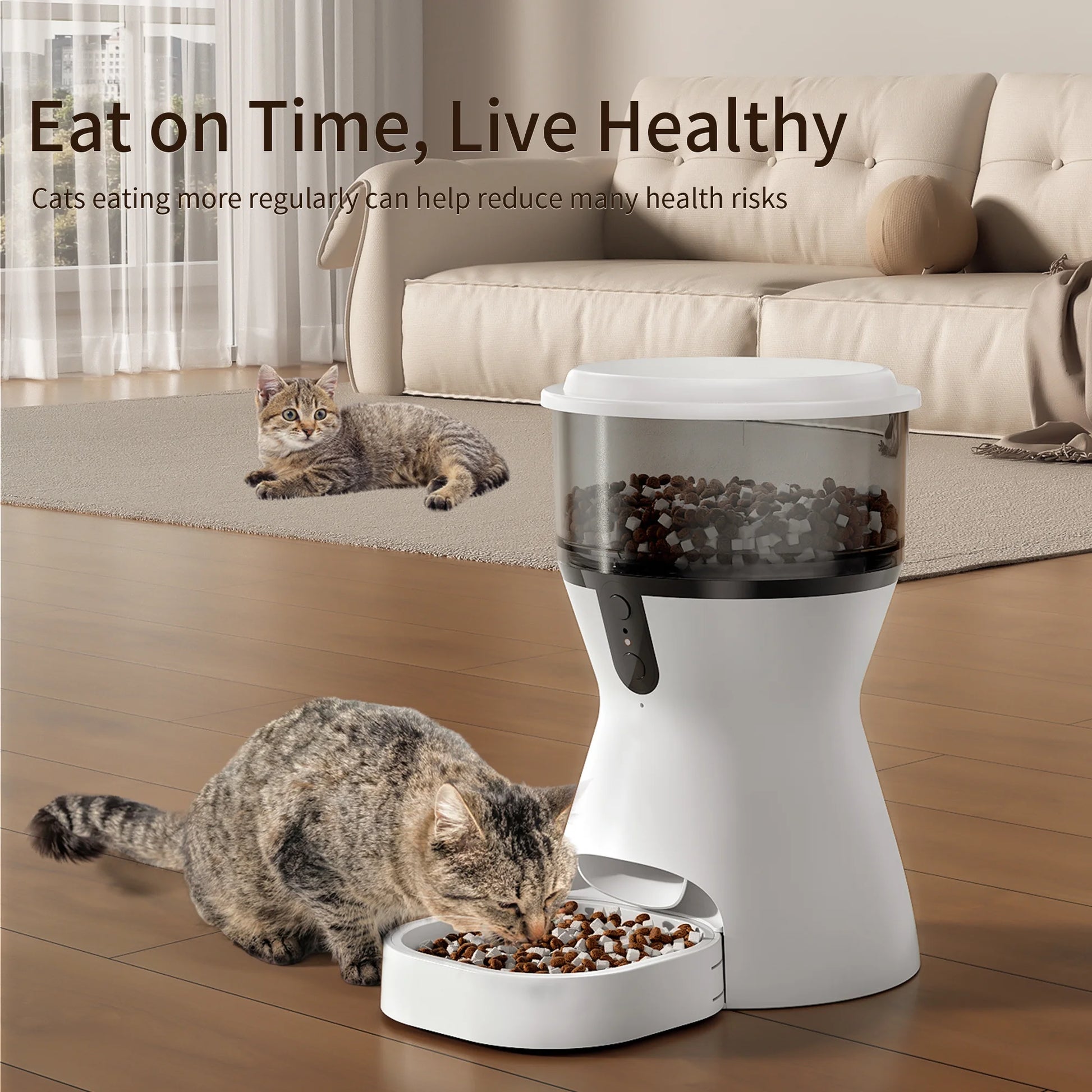 Automatic Cat Feeders 2.4G Wifi, Automatic Dog Food Dispenser, Timed Pet Feeder with 10S Dining Voice Record, 20 Cups/4L Smart Pet Feeder, Auto Pet Feeder for Cats and Small Dogs