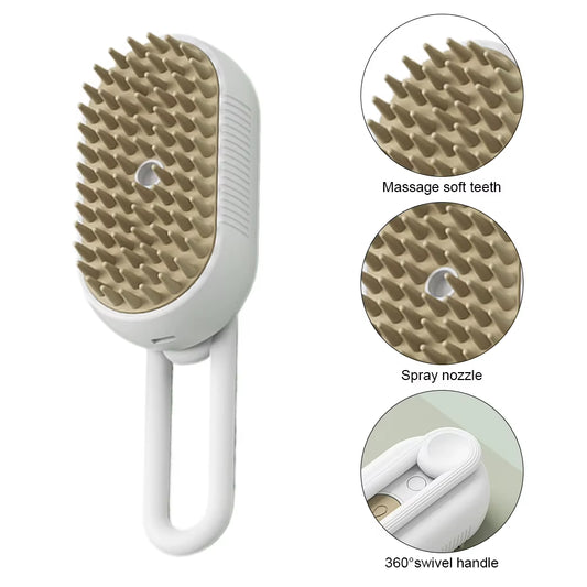 3-In-1 Dog Hair Brush Cat Hair Brush Electric Pet Cleaning Brush Steam Spray Brush Massage Hair Removal Comb anti Flying Brush